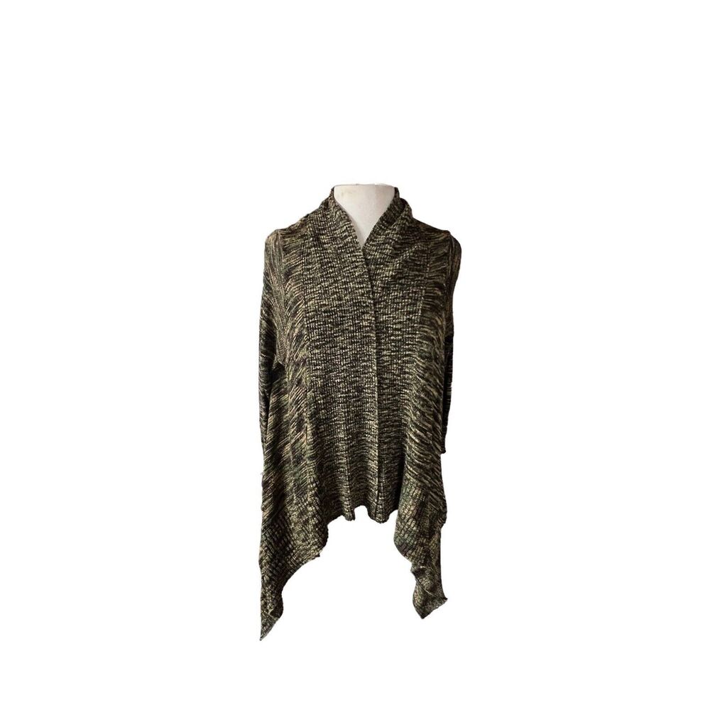 Kaktus Sweater Womens Medium‎ Cardigan Multi Color Open Front Knit Wrap Around
